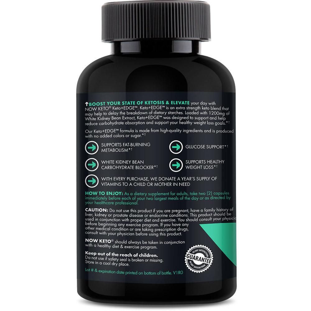 Keto+EDGE Weight Loss Carb Blocker White Kidney Bean Extract NOW KETO